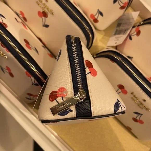 Kate Spade Dancing Cherrie Small Cosmetic Case Cream Multi - Picture 11 of 16